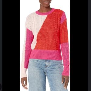 FRENCH COLLECTION Madelyn Cable Jumper Sweater in Crystal Rose/Fuchsia L